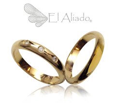 1007. Argollas en Oro Amarillo 18K media caña.