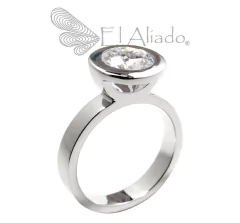 1030. Anillo de compromiso en Oro Blanco 18k. - comprar online