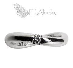 1049. Anillo compromiso Infinito en Oro Blanco 18k.