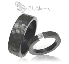 1064. Argollas matrimonio negras en Titanio.