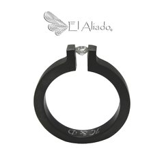 1261. Anillo de compromiso negro en titanio.