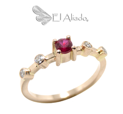 1371. Anillo de compromiso en oro rosado 18k. en internet
