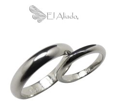 1393. Argollas de matrimonio en titanio media caña.