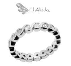 1425. Argolla de matrimonio en oro blanco 18k.