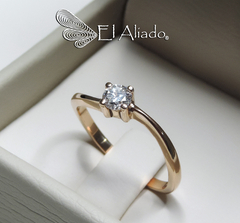 1456. Anillo de compromiso en oro rosado 18k. - comprar online