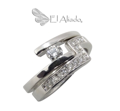 1278. Argolla y pisa argolla en oro blanco 18k. - comprar online