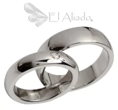 741. Argollas de matrimonio en Acero media caña.