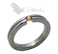 843. Anillo Technolover en Titanio con canal.