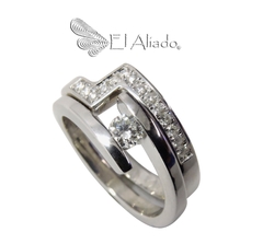 1278. Argolla y pisa argolla en oro blanco 18k. en internet