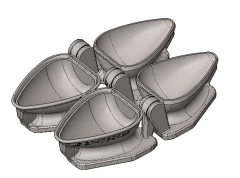 Arquivo 3D eletrônico- Forma de coxinha 85mm x 60mm ( 02 cavidades) - Sistema "print and place"