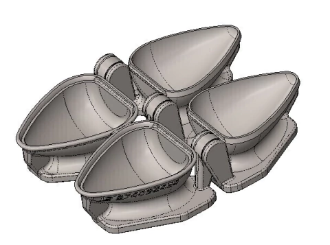 Arquivo 3D eletrônico- Forma de coxinha 85mm x 60mm ( 02 cavidades) - Sistema "print and place"