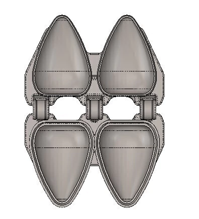 Arquivo 3D eletrônico- Forma de coxinha 85mm x 60mm ( 02 cavidades) - Sistema "print and place" - comprar online