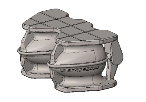 Arquivo 3D eletrônico- Forma de coxinha 85mm x 60mm ( 02 cavidades) - Sistema "print and place" - hidrofer