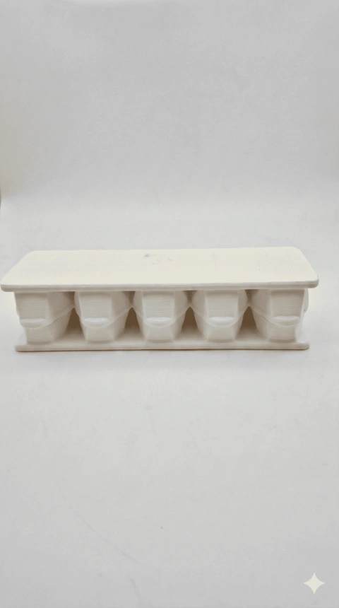 Arquivo 3D eletrônico- Forma de Kibe 60mm x 30mm ( 05 cavidades) - Sistema "print and place" - hidrofer