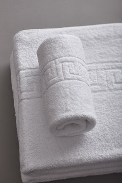 Juego Toallón y Toalla Guarda Griega blanco