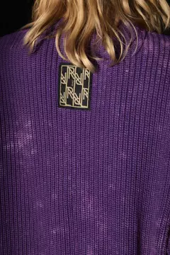 SWEATER FUKUI BATIK (Violeta / dark brown) - tienda online
