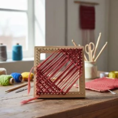 Telar Bastidor Cuadrado 15x15Cm Tejido Artesanal - comprar online