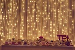 Cortina 300leds Branco Quente Pisca 3m X2,5m Decoração