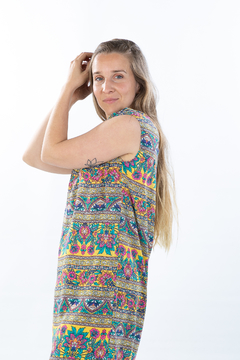 Vestido GOLONDRINA flores multicolor - Fernanda Espoille 