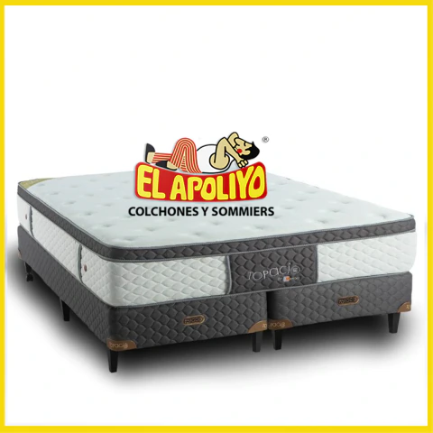 Sommier y Colchón Tahití Super King (200x200x64) RESORTES Pocket ALTA GAMA