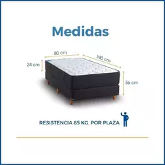 Sommier y Colchón Axis 80x190x56 RESORTES - tienda online