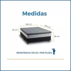 Sommier y Colchón Marfil c/P 160x200x58 ESPUMA Dens. 32kg/m³ - tienda online