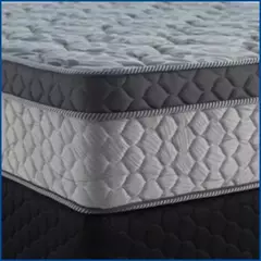 Sommier y Colchón Marfil c/P 100x190x58 ESPUMA Dens. 32kg/m³ - EL APOLIYO