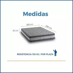 Colchón Marfil PLUS 200x200x30 ESPUMA Dens. 32kg/m³ - EL APOLIYO