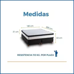 Sommier y Colchón Simetric PILLOW 180x200x63 RESORTES - tienda online