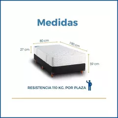 Sommier y Colchón Simetric 80x190X59 RESORTES - tienda online