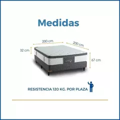 Sommier y Colchón Tahití 200x200x67 RESORTES en internet