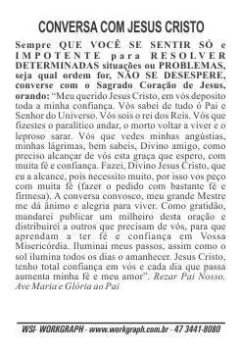 Oração Conversa Com Jesus - 100 unid - comprar online