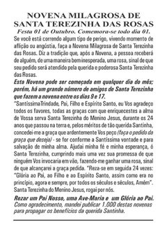 Oração Santa Terezinha das Rosas - 1000 unid na internet