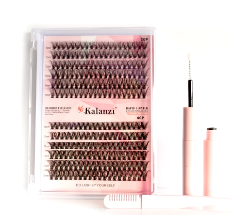 Kit Extension De Pestañas Pegamento Y Pinzas 30p 40p Kalanzi
