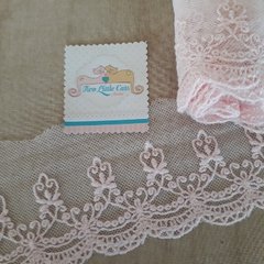 Renda de Tule Rosa imp 2m