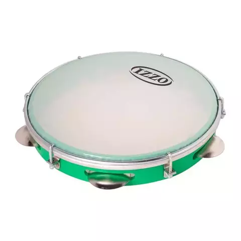 PANDEIRO 10" ABS VERDE COM PELE LEITOSA IZZO - comprar online