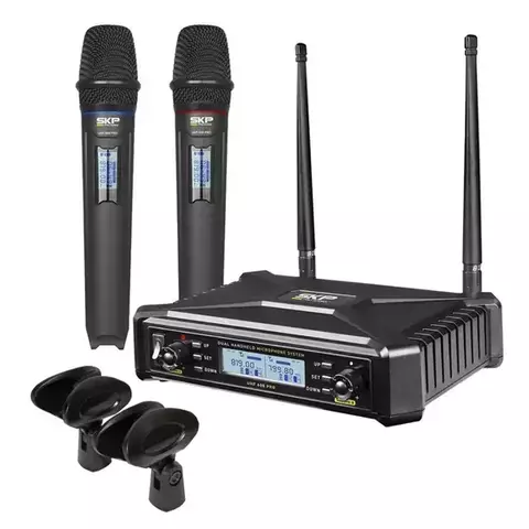 MICROFONE SEM FIO DUPLO SKP UHF 600 PRO - comprar online