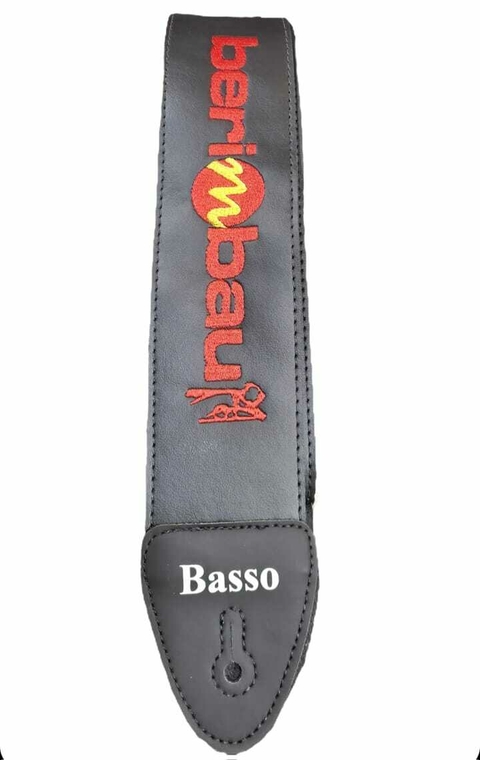 ALÇA CORREIA SINTETICO LARGA COM LOGO BERIMBAU PARA INSTRUMENTO DE CORDA BASSO NY PER 07