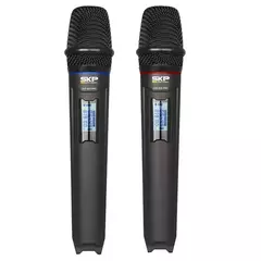 MICROFONE SEM FIO DUPLO SKP UHF 600 PRO - loja online