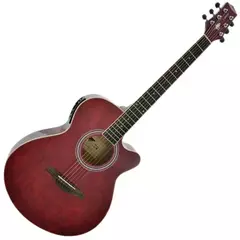 VIOLÃO ELETROACÚSTICO J.WHITE ANAT. WESTERN CUT. TRANS. AH-50T RED - PHX