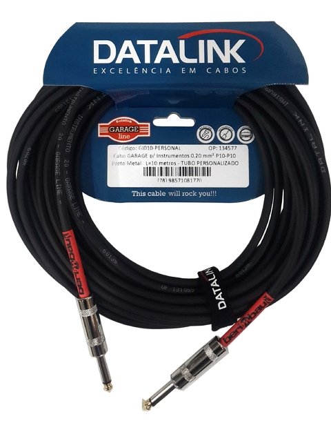 CABO INSTRUMENTO 10 METROS P10 - P10 0,20MM BERIMBAU GARAGE DATALINK GI010