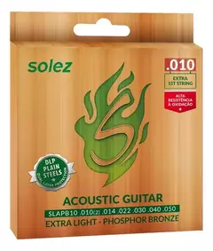 ENCORDOAMENTO VIOLÃO AÇO .010-.050 SOLEZ PHOSPHOR BRONZE SLAPB10