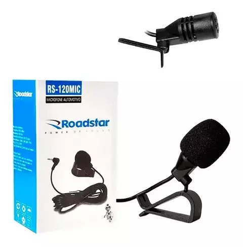 MICROFONE AUTOMOTIVO P2 ESTEREO RS120MIC ROADSTAR