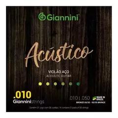 ENCORDOAMENTO VIOLÃO AÇO GIANNINI .010-.050 GESWAM - comprar online