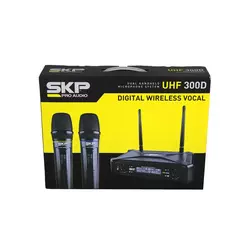 MICROFONE SEM FIO DUPLO SKP UHF 300-D - Loja Berimbau