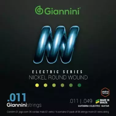 ENCORDOAMENTO GUITARRA .011-.049 GIANNINI GEEGST11 CORDA MI EXTRA