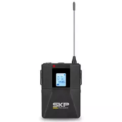 SISTEMA MICROFONE E BODY PACK SEM FIO DUPLO SKP UHF 700 PRO - Loja Berimbau
