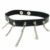 Gargantilha Em Courvin E Detalhes Em Metal Cor Preto Ls019 - comprar online