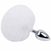 Plug Anal Em Metal Médio Com Rabo Pompom Coelho Rabbit 7061