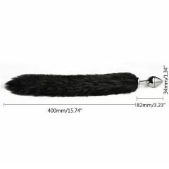 Plug Anal Médio Em Metal Com Rabo De Raposa Em Pelúcia Preto na internet